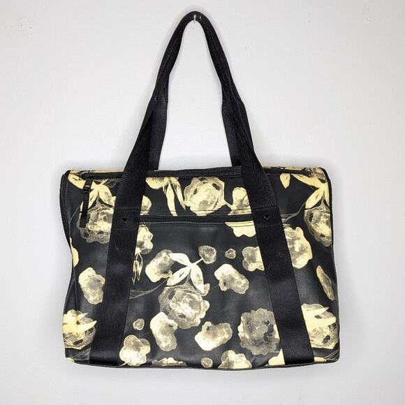 Lululemon Flowin' With My Omies Tote Gym Bag Floral Print Coated Canvas Zipper - Picture 2 of 11